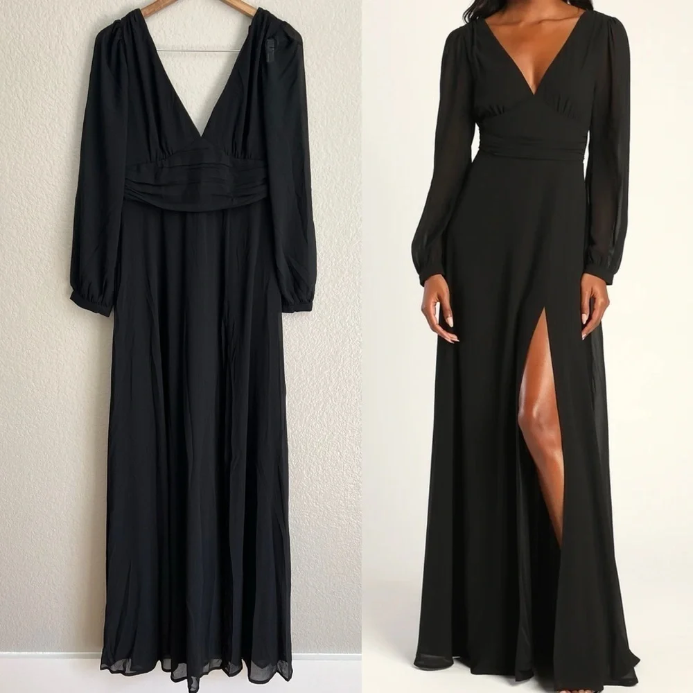 NWOT Love You So Black Long Sleeve Maxi Dress